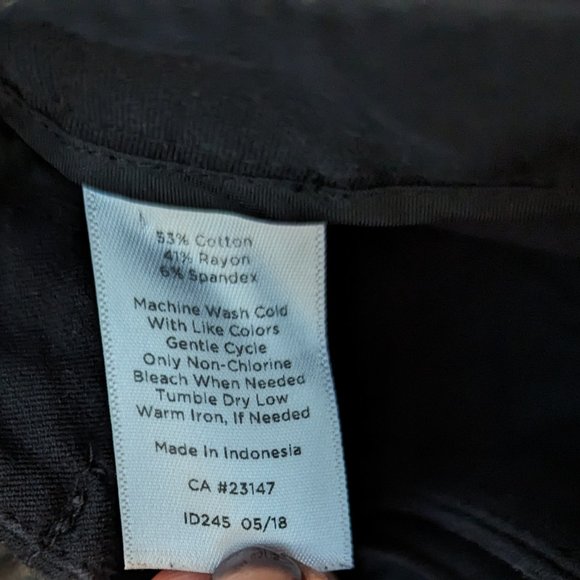 Talbots Petites High Waist Straight Pant Black Chino Elastic Womens Size 16WP - Picture 7 of 7